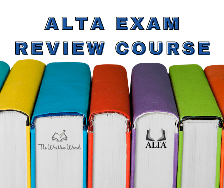 ALTA Exam Review Course The Written Word ALTA Exam Review Course The Written Word